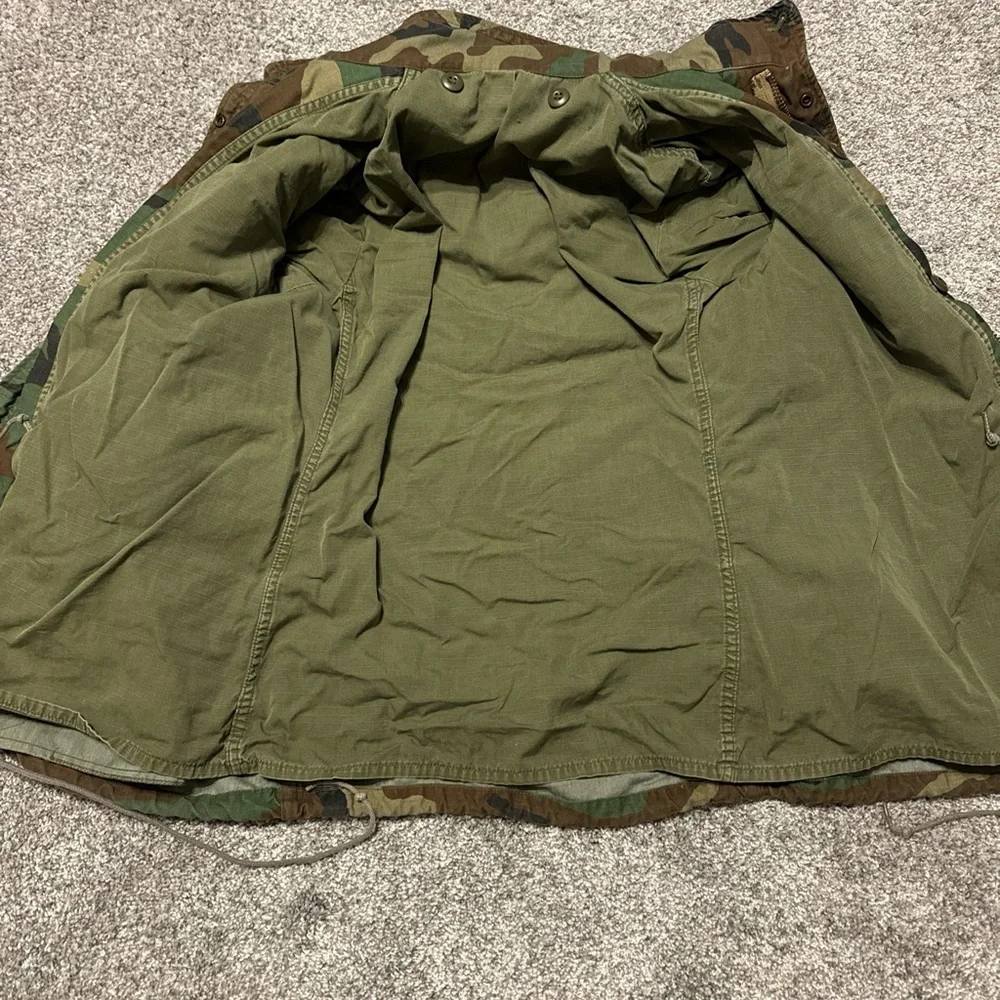 US Military M65 Field‎ Jacket Mens Small Short Woodland Camo Cold Weather Coat